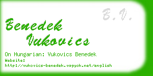 benedek vukovics business card
